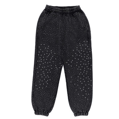 custom velour tracksuit for men with rhinestone factory | private label tracksuit