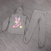 wholesale custom grey sweatsuit mens with heat transfer printing  | mens tracksuits supplier