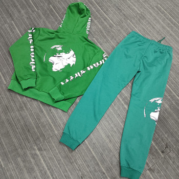 wholesale custom green tracksuit mens with screen printing | men's clothing wholesale