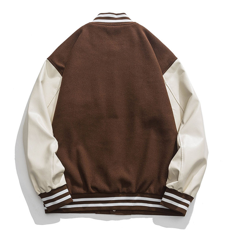 brown varsity jacket