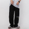 custom men stacked pants with chenille embroidery | garment factory in china