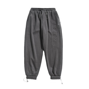 custom tapered pants mens with embossing  | china wholesale clothing suppliers