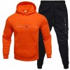 custom orange tracksuit mens with patchwork  | hip hop clothing manufacturers