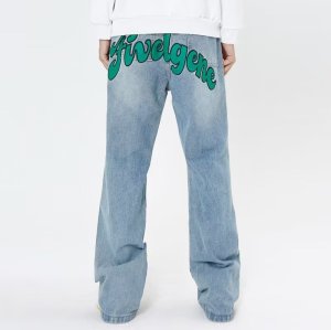jeans empilés personnalisés pour hommes vêtements pour hommes au design unique | jeans empilés en gros