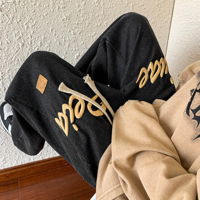 custom stacked jeans mens with puff printing  | wholesale clothing manufacturer in china