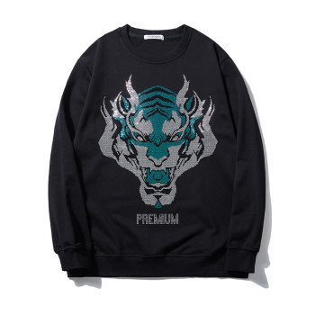 wholesale collared sweatshirt mens with rhinestone | apparel company