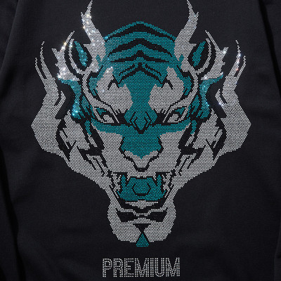 wholesale collared sweatshirt mens with rhinestone | apparel company