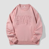 wholesale custom pink sweatshirt mens with embossing | hip hop clothing manufacturers