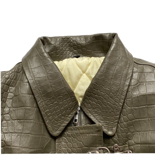 Custom Green Leather Jackets for Men | OEM Manufacturing Factory