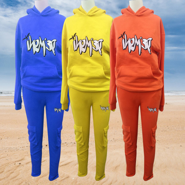 custom orange tracksuit mens with patchwork | hip hop clothing manufacturers