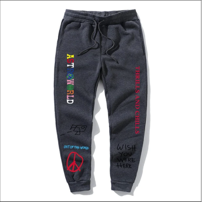 wholesale custom mens fleece lined pants with screen printing vendor | mens sweatpants supplier