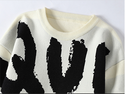 wholesale custom mens cream sweater with different patterns vendor | hip hop clothing manufacturers