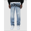 wholesale custom black stacked jeans men with embroidery factory | mens jeans manufacturers