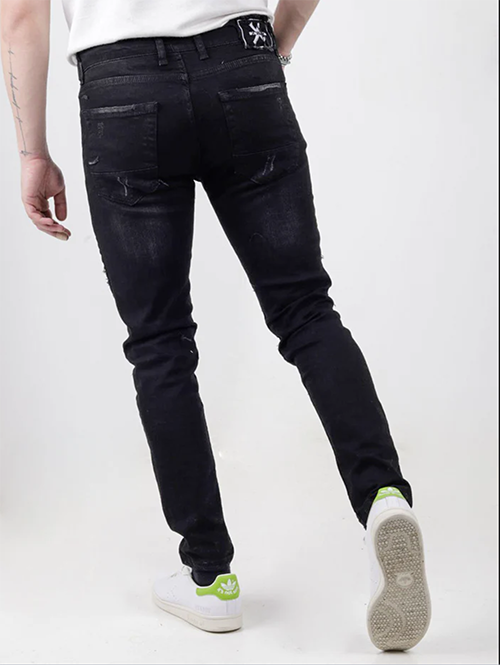 jeans en détresse pour hommes en gros avec usine de broderie | Fournisseur de jeans pour hommes Support OEM et ODM