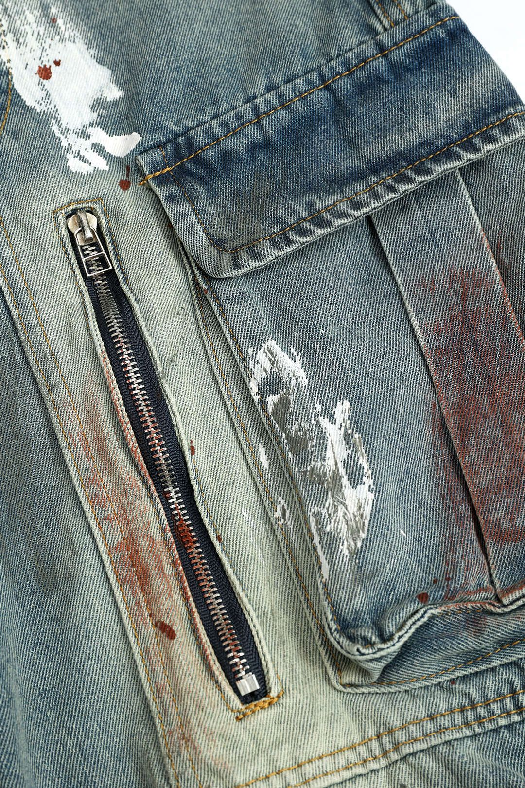 custom men's washed jeans
