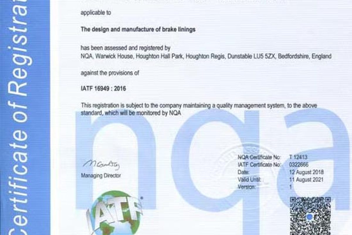 IATF 16949 quality certification