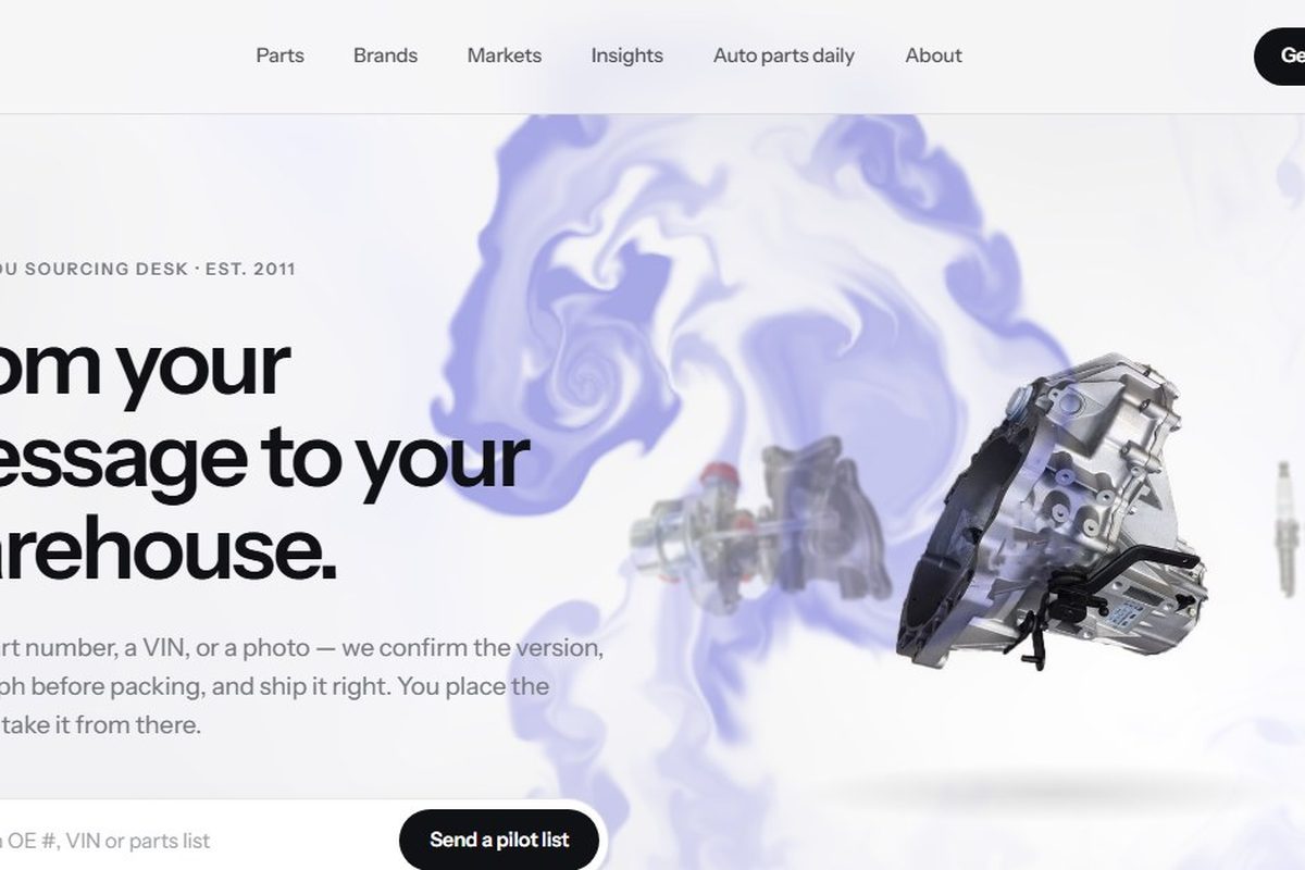 Auto parts homepage showcase
