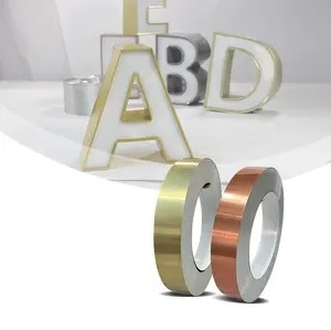 Factory Mirror Gold Coated H16 H20 1060 Aluminum Strips Colors For 3D Sign Light Flat Channel Letter