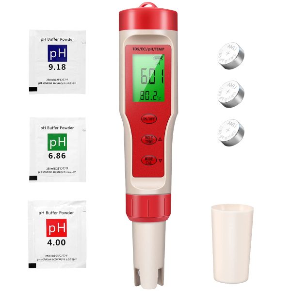 4 In 1 Digital Water Tester TDS/EC/pH/Temp Meter