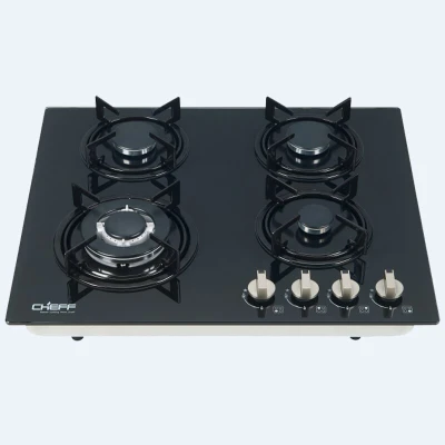 Gas Cooker 600mm Tempered Glass High Quality 4 Burner Built-In Gas Hob ODM & OEM Wholesaler