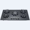 5 Burners Gas Stove On Glass Built In Black Gas Cooker LPG & Natural With Safety Device