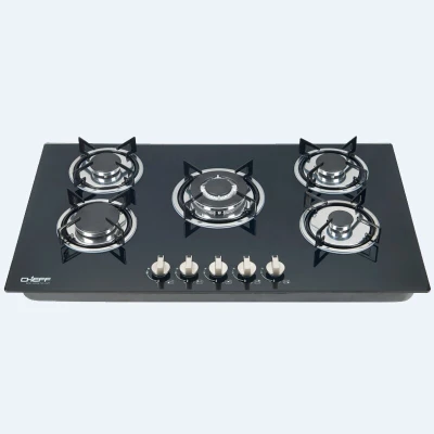 5 Burner Gas Stove Built in Black Glass Gas Hob LPG & Natural ODM & OEM