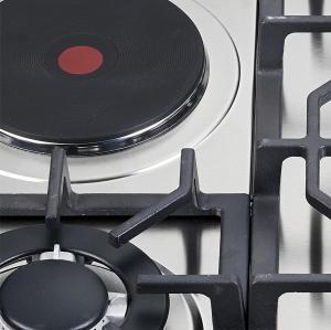 4 Zone Hybrid Gas and Electric Hob Stainless Steel Built-in with Safety Device for Household | CHEFF