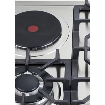 4 Zone Hybrid Gas and Electric Hob Stainless Steel Built-in with Safety Device for Household | CHEFF