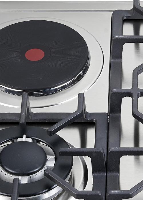 4 Zone Hybrid Gas and Electric Hob Stainless Steel Built-in with Safety Device for Household | CHEFF