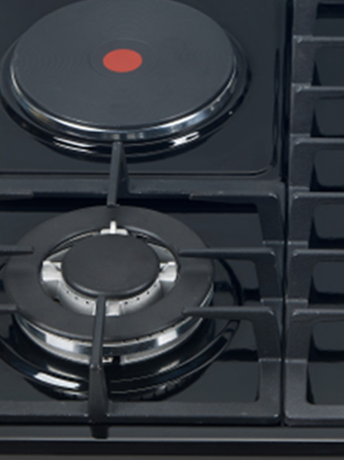4 Zone Built-in Hybrid Gas and Induction Hob Enamel Panel with OEM/ODM Service for Household | CHEFF