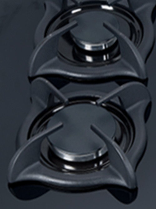 5 Zone Hybrid Gas and Electic Hob Glass Built-in Cooktop with Knob Control for Household | CHEFF