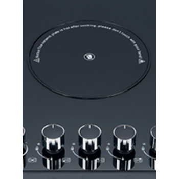 5 Zone Hybrid Gas and Electic Hob Glass Built-in Cooktop with Knob Control for Household | CHEFF