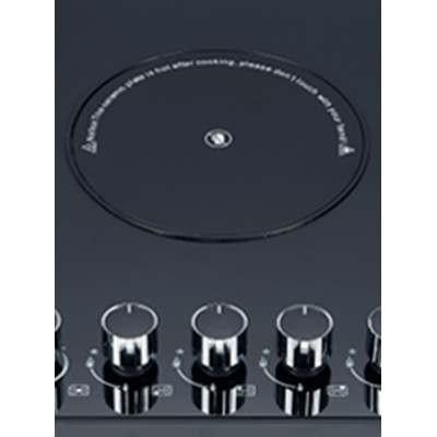 5 Zone Hybrid Gas and Electic Hob Glass Built-in Cooktop with Knob Control for Household | CHEFF