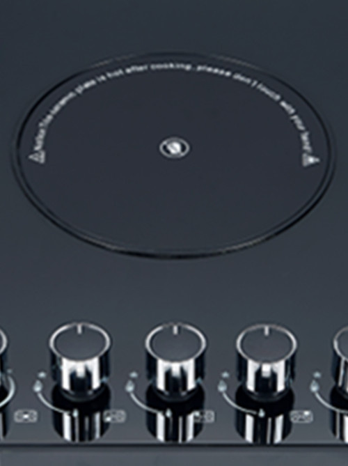 5 Zone Hybrid Gas and Electic Hob Glass Built-in Cooktop with Knob Control for Household | CHEFF