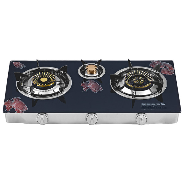 LPG/natural gas cook stove 3 burner glass cooking stove table gas cooker wholesaler