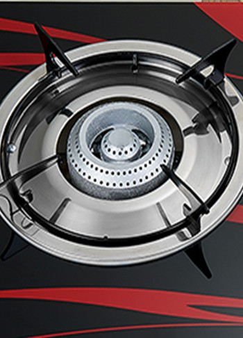 2 Burner 7MM Tempered Glass Table Gas Cooking Stove LPG/NG with Enamel Pan Support for Home | CHEFF