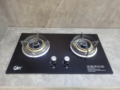 2 Burners Gas Stove For Sale Home Use Quality Built-in 7mm Thickness Tempered Glass Top LPG Cooking Gas Hob