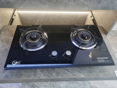 Gas Cooktop Home Use Quality Built-in 2 Burner 7mm Thickness Tempered Glass Top Cooking Gas Hob