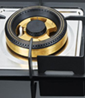 2 Burner Black Tempered Glass Built-in Gas Hob LPG/NG with Heavy Brass Burner Cap for Hotel | CHEFF