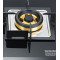 2 Burner Black Tempered Glass Built-in Gas Hob LPG/NG with Heavy Brass Burner Cap for Hotel | CHEFF