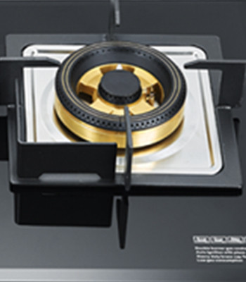 2 Burner Black Tempered Glass Built-in Gas Hob LPG/NG with Heavy Brass Burner Cap for Hotel | CHEFF