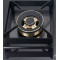 2 Burner Glass Built-in Gas Hob LPG/NG Kitchen Cooktop with Cast Iron Pan Support for Hotel | CHEFF