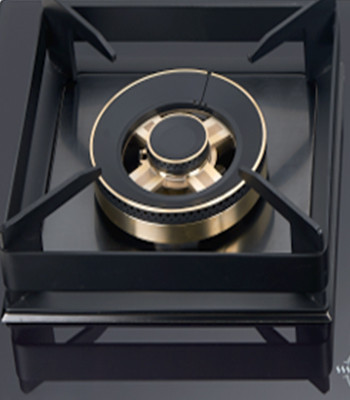 2 Burner Glass Built-in Gas Hob LPG/NG Kitchen Cooktop with Cast Iron Pan Support for Hotel | CHEFF