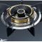 2 Burner Black Glass Built-in Gas Hob LPG/NG with Brass Burner Cap for Restaurant, Cafe | CHEFF