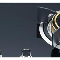 2 Burner Tempered Glass Built-in Gas Cooker LPG/NG with Brass Burner Cap for Cafe Restaurant | CHEFF