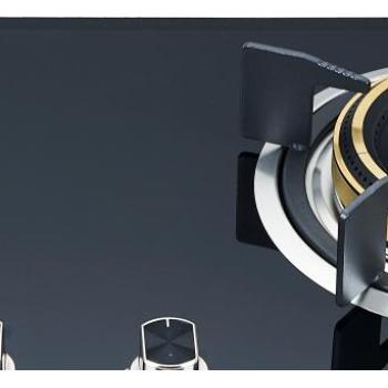 2 Burner Tempered Glass Built-in Gas Cooker LPG/NG with Brass Burner Cap for Cafe Restaurant | CHEFF