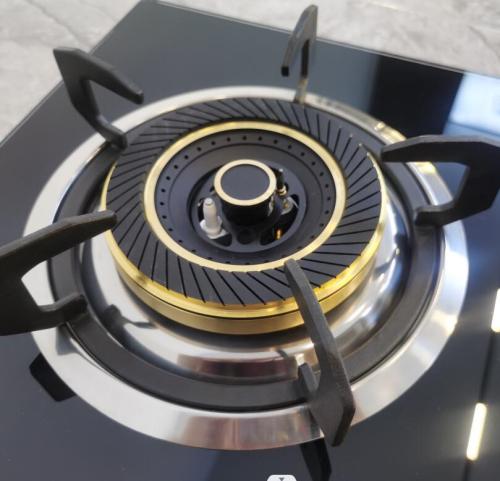 2 Burner Black Tempered Glass Built-in Gas Hob LPG/NG with Enamel Pan Support for Indoor Use | CHEFF