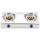 2 Burner Silver Stainless Steel Tabletop Gas Stove LPG/NG with CKD Support for Home Cooking | CHEFF