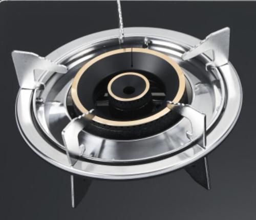 2 Burner Black 7MM Tempered Glass Tabletop Gas Cooking Stove with Cast Iron Burner for Hotel | CHEFF