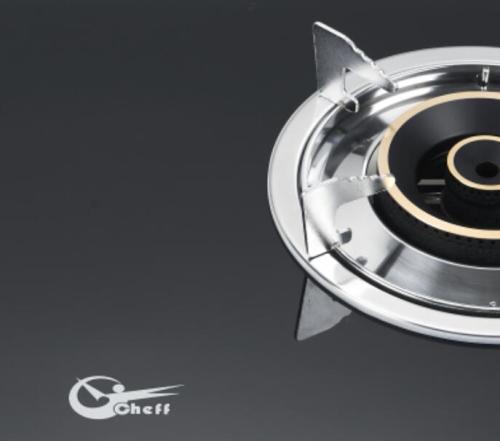 2 Burner Black 7MM Tempered Glass Tabletop Gas Cooking Stove with Cast Iron Burner for Hotel | CHEFF